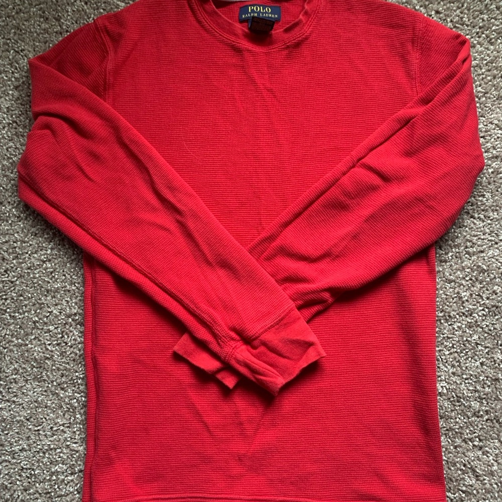 red polo pullover